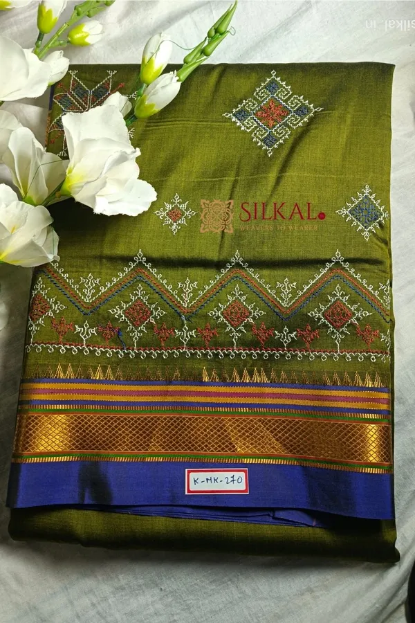 Ilkal_Semi_Silk_With_Kasuti_Saree_Saree_Code-_SKL1408