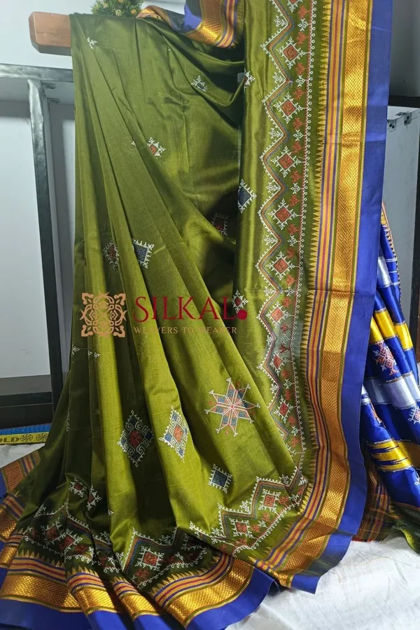 Ilkal_Semi_Silk_With_Kasuti_Saree_Saree_Code-_SKL1408