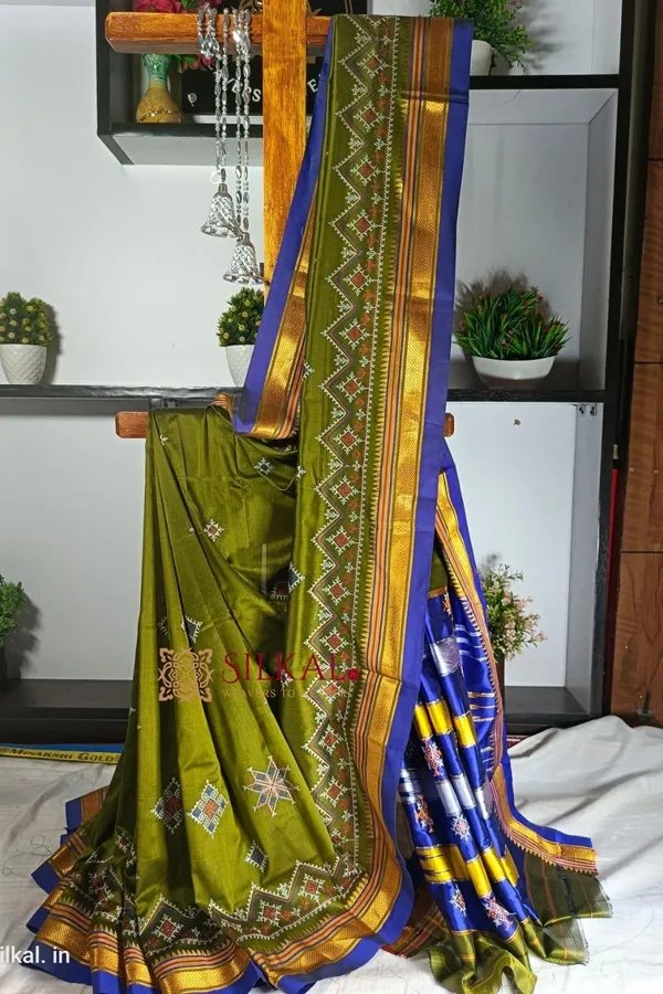 Ilkal_Semi_Silk_With_Kasuti_Saree_Saree_Code-_SKL1408