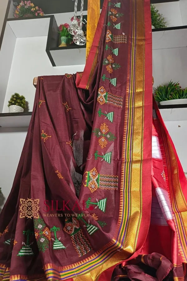 Ilkal_Semi_Silk_With_Kasuti_Saree_Saree_Code-_SKL1693