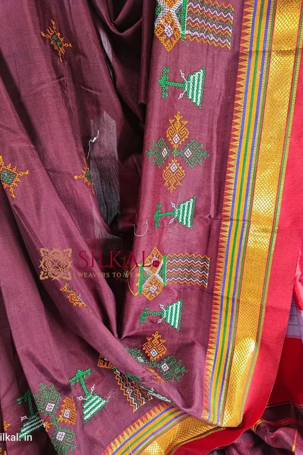 Ilkal_Semi_Silk_With_Kasuti_Saree_Saree_Code-_SKL1693