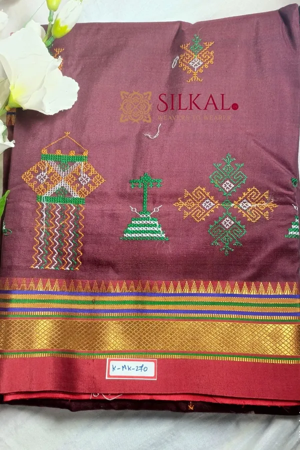 Ilkal_Semi_Silk_With_Kasuti_Saree_Saree_Code-_SKL1693