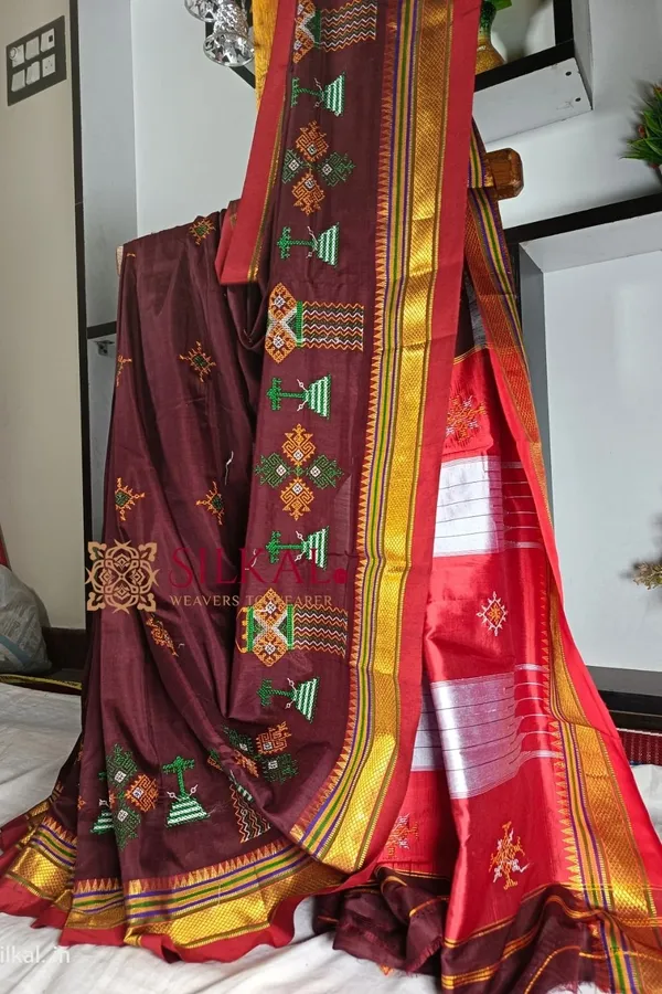 Ilkal_Semi_Silk_With_Kasuti_Saree_Saree_Code-_SKL1693