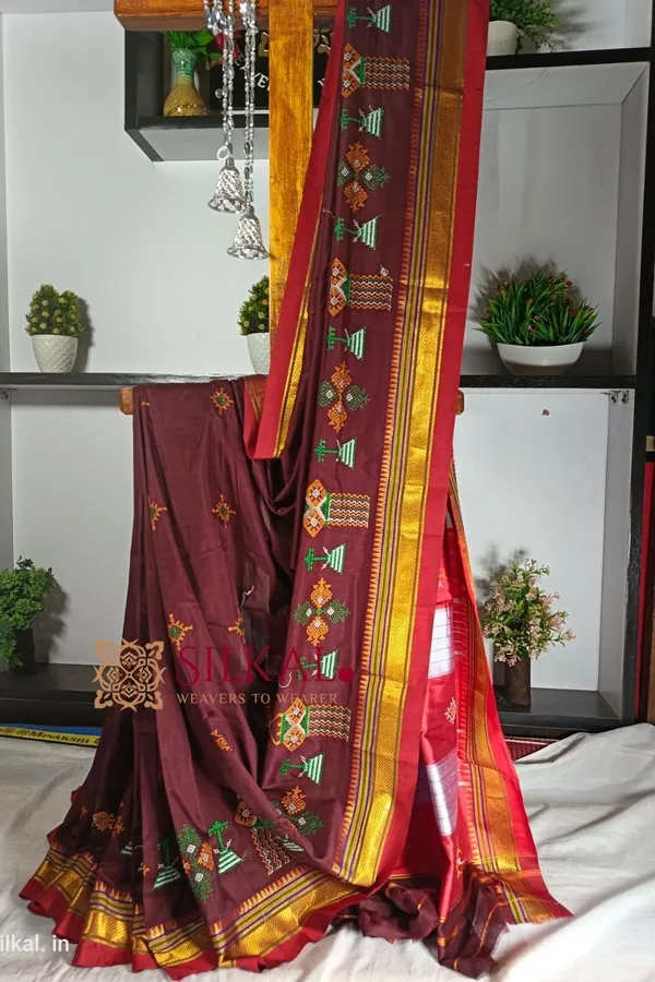 Ilkal_Semi_Silk_With_Kasuti_Saree_Saree_Code-_SKL1693