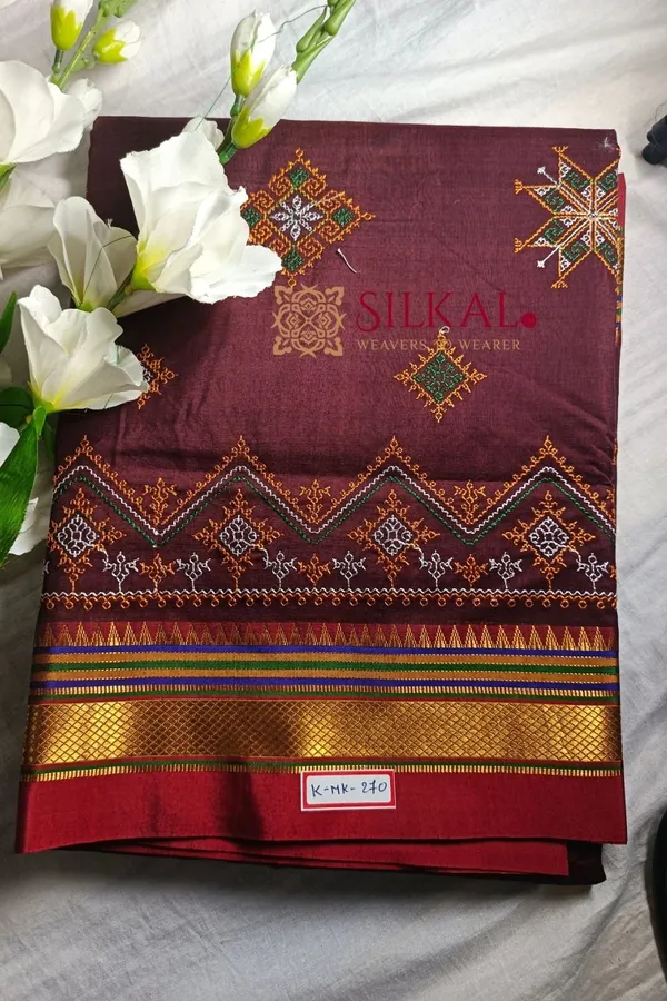 Ilkal_Semi_Silk_With_Kasuti_Saree_Saree_Code-_SKL1695