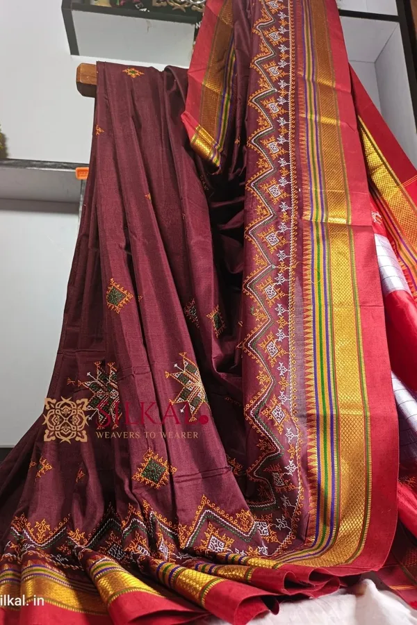 Ilkal_Semi_Silk_With_Kasuti_Saree_Saree_Code-_SKL1695