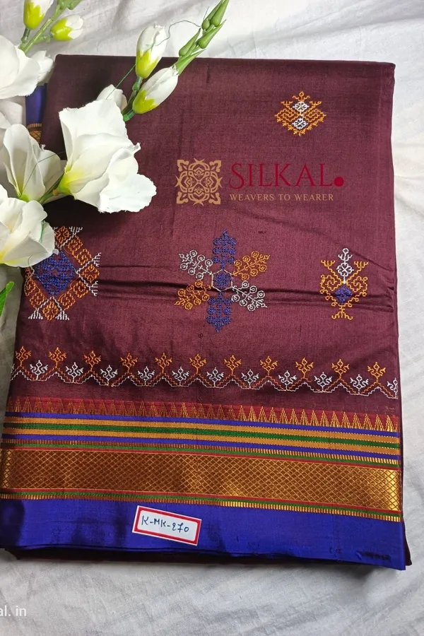 Ilkal_Semi_Silk_With_Kasuti_Saree_Code-_SKL1274