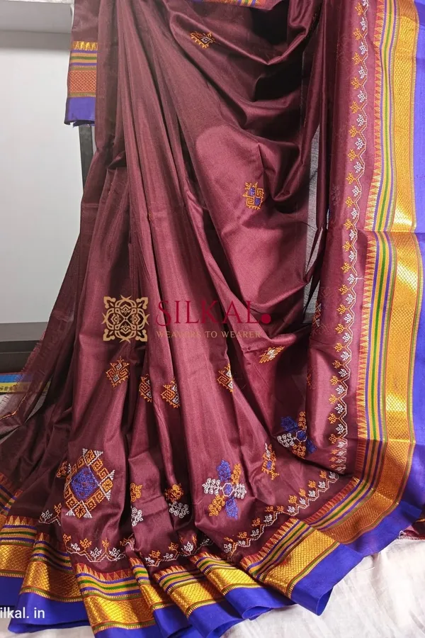 Ilkal_Semi_Silk_With_Kasuti_Saree_Code-_SKL1274