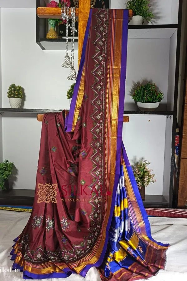 Ilkal_Semi_Silk_With_Kasuti_Saree_Code-_SKL1274