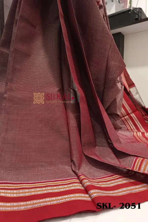 Ilkal_Viscose_Silk_Kaddi_Saree_With_Gomi_Border_Code-_SKL1177