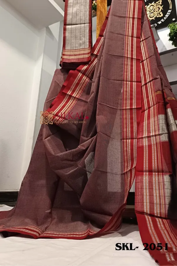 Ilkal_Viscose_Silk_Kaddi_Saree_With_Gomi_Border_Code-_SKL1177