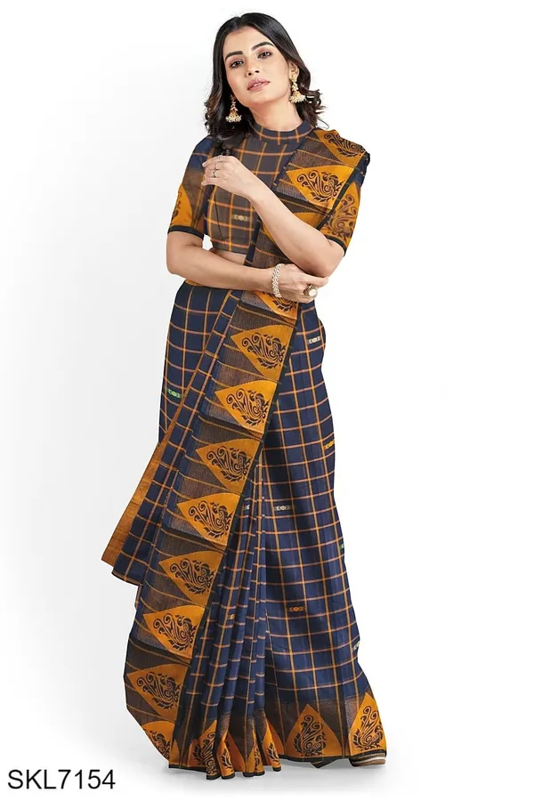 Banahatti_Gopika_Checks_Butta_Saree_Saree_Code-_SKL1553