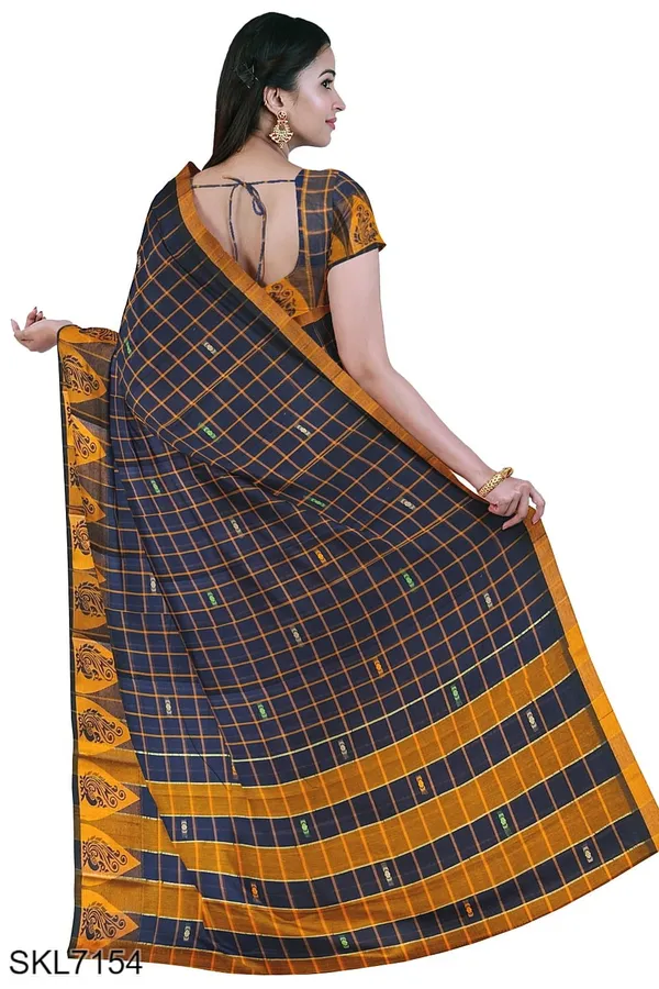 Banahatti_Gopika_Checks_Butta_Saree_Saree_Code-_SKL1553