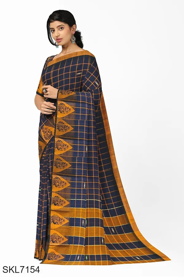 Banahatti_Gopika_Checks_Butta_Saree_Saree_Code-_SKL1553
