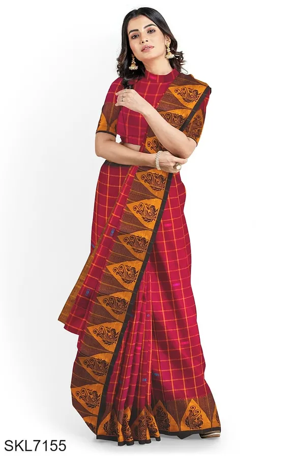 Banahatti_Gopika_Checks_Butta_Saree_Saree_Code-_SKL1341