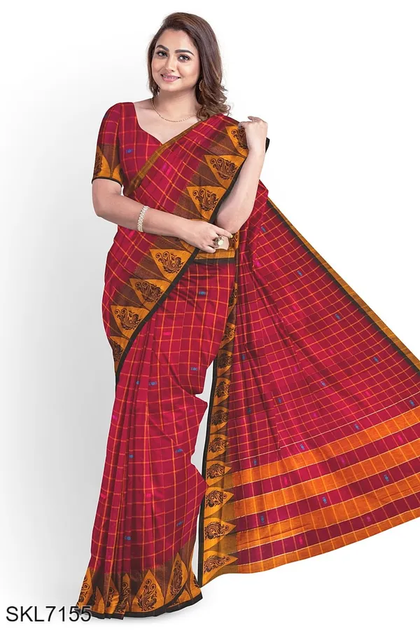 Banahatti_Gopika_Checks_Butta_Saree_Saree_Code-_SKL1341