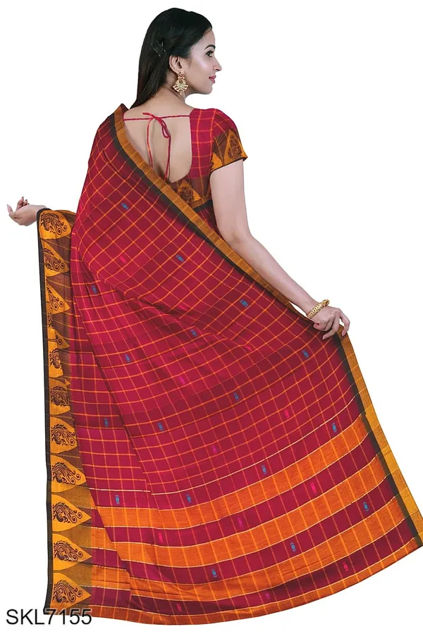 Banahatti_Gopika_Checks_Butta_Saree_Saree_Code-_SKL1341