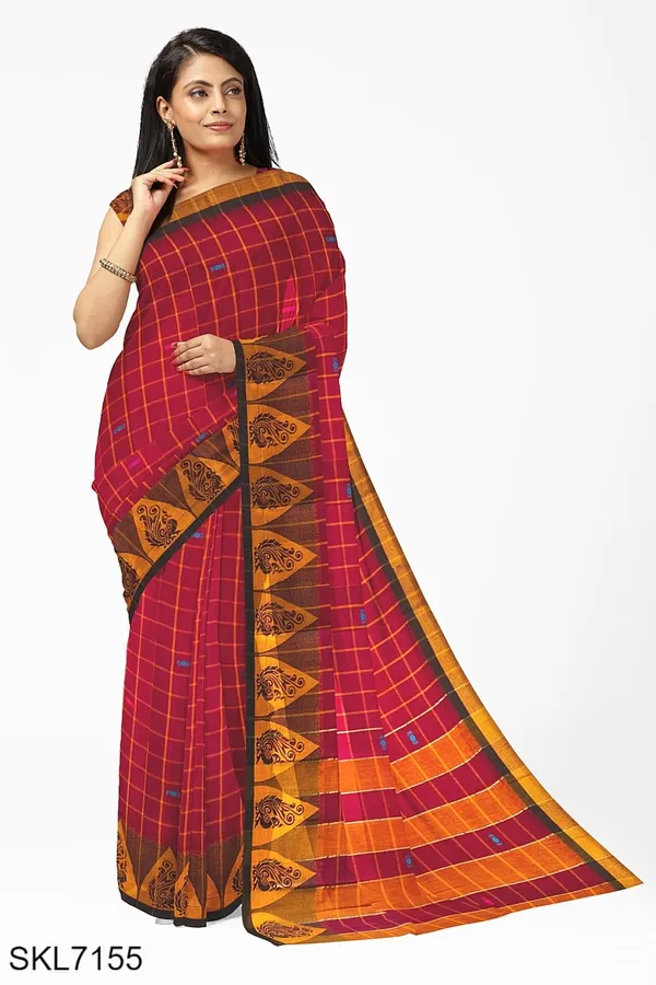 Banahatti_Gopika_Checks_Butta_Saree_Saree_Code-_SKL1341