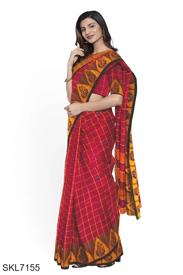 Banahatti_Gopika_Checks_Butta_Saree_Saree_Code-_SKL1341