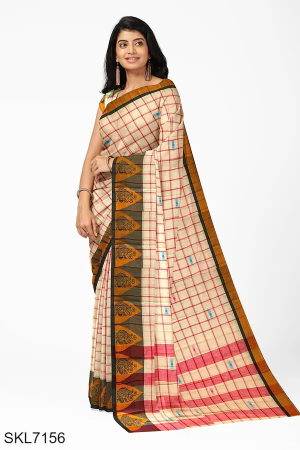 Banahatti_Gopika_Checks_Butta_Saree_Saree_Code-_SKL1344