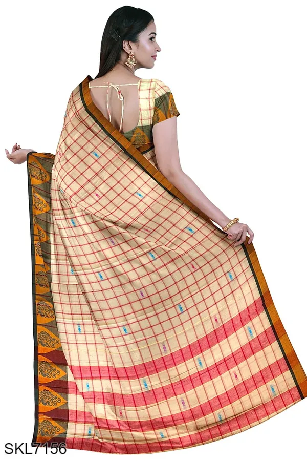 Banahatti_Gopika_Checks_Butta_Saree_Saree_Code-_SKL1344