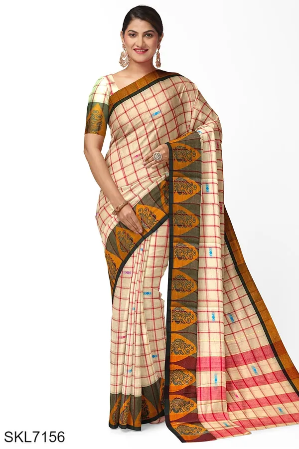 Banahatti_Gopika_Checks_Butta_Saree_Saree_Code-_SKL1344