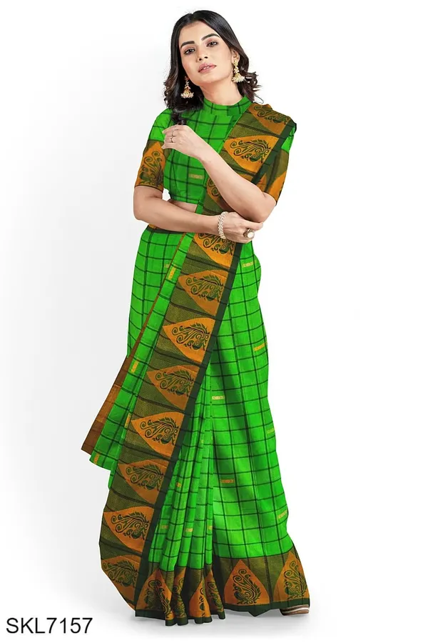 Banahatti_Gopika_Checks_Butta_Saree_Saree_Code-_SKL1549