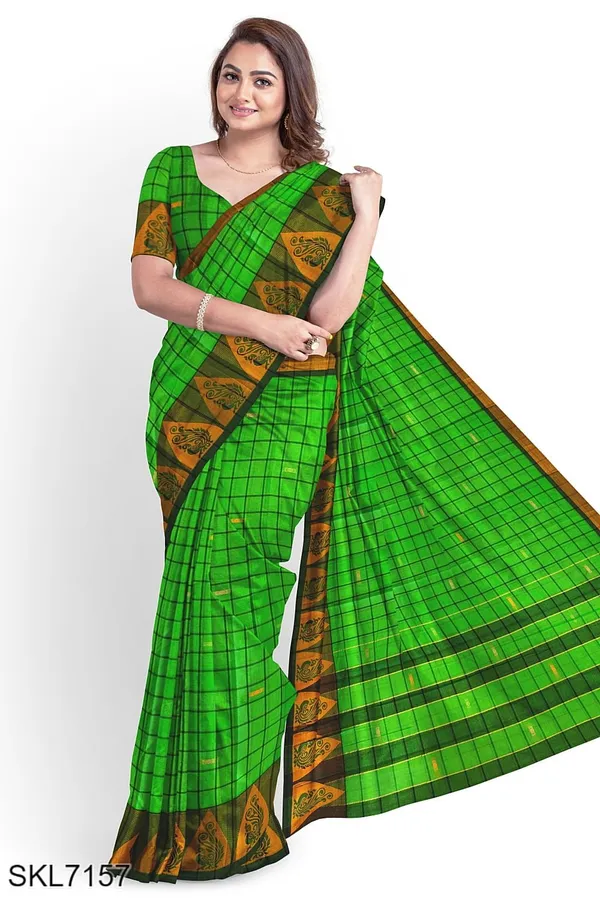 Banahatti_Gopika_Checks_Butta_Saree_Saree_Code-_SKL1549