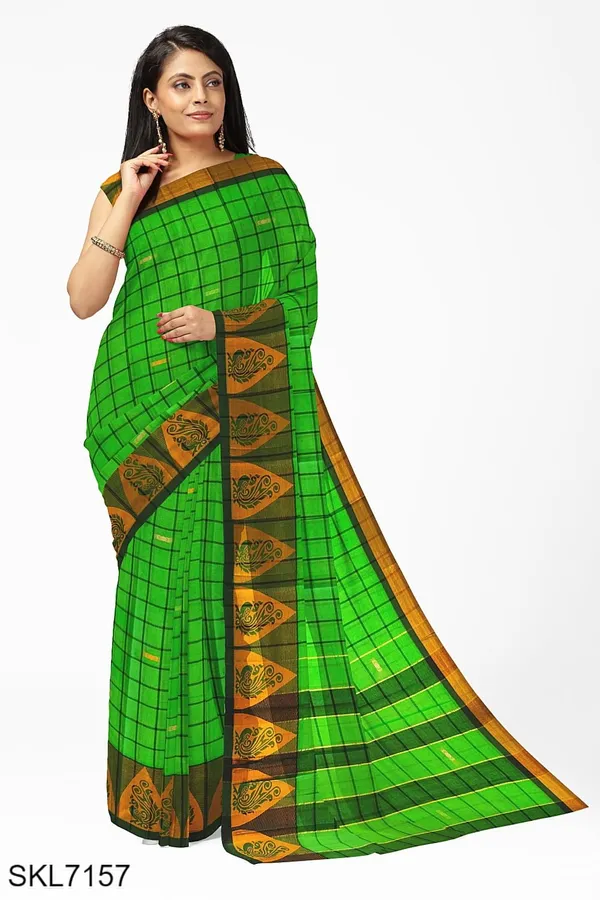 Banahatti_Gopika_Checks_Butta_Saree_Saree_Code-_SKL1549
