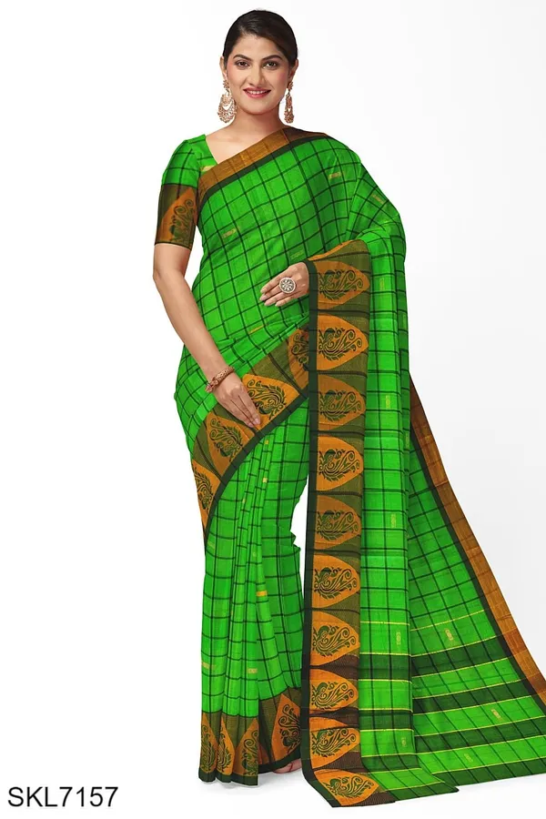 Banahatti_Gopika_Checks_Butta_Saree_Saree_Code-_SKL1549