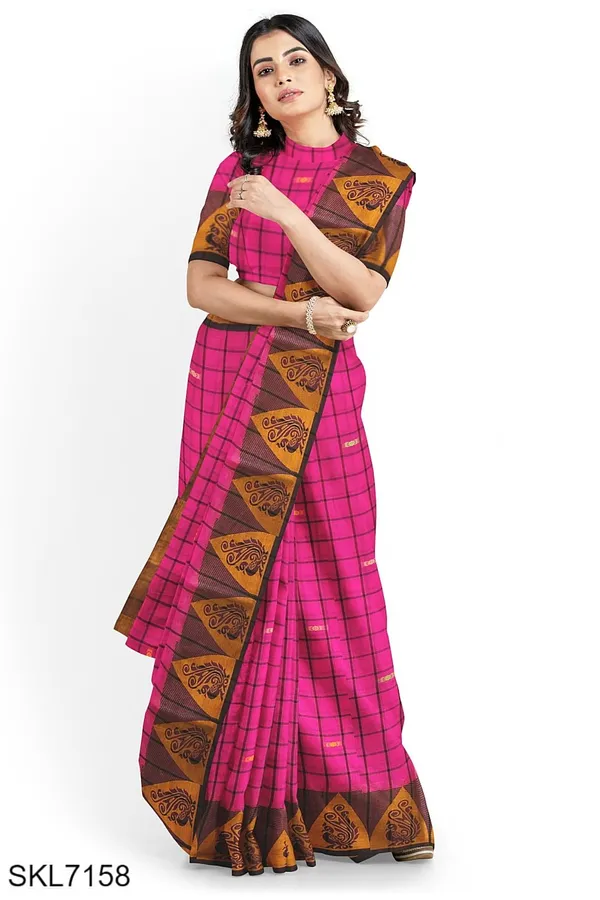 Banahatti_Gopika_Checks_Butta_Saree_Saree_Code-_SKL1551