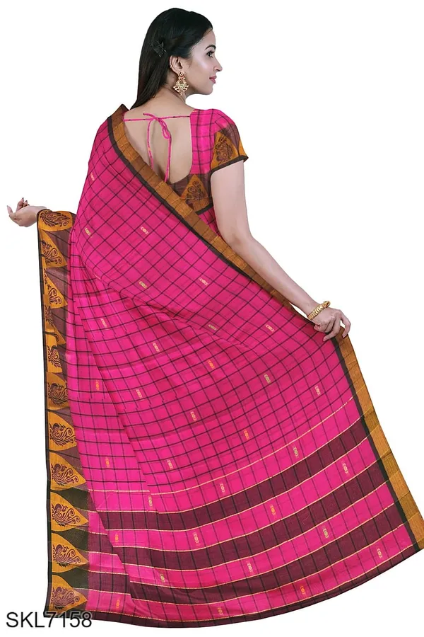 Banahatti_Gopika_Checks_Butta_Saree_Saree_Code-_SKL1551