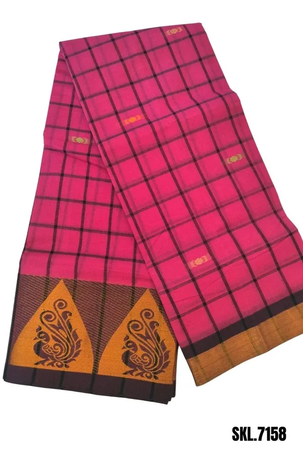 Banahatti_Gopika_Checks_Butta_Saree_Saree_Code-_SKL1551