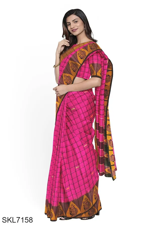 Banahatti_Gopika_Checks_Butta_Saree_Saree_Code-_SKL1551