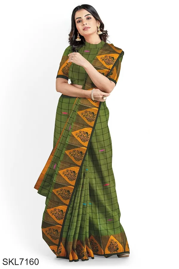 Banahatti_Gopika_Checks_Butta_Saree_Saree_Code-_SKL1552