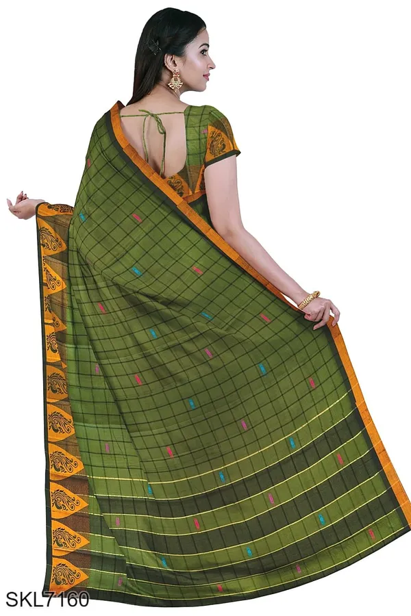 Banahatti_Gopika_Checks_Butta_Saree_Saree_Code-_SKL1552