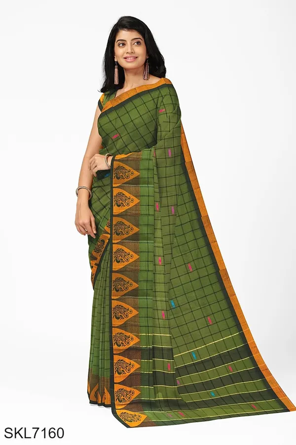 Banahatti_Gopika_Checks_Butta_Saree_Saree_Code-_SKL1552