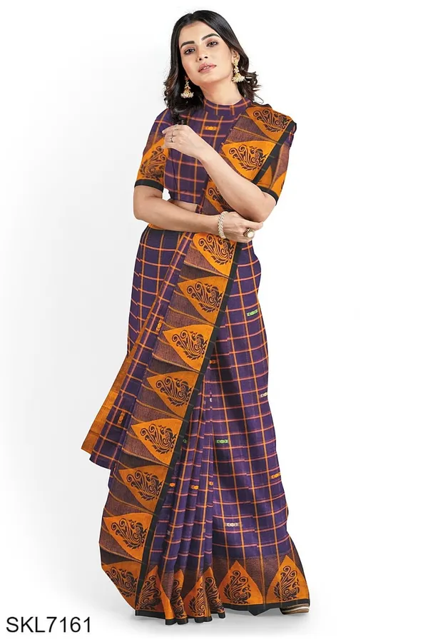 Banahatti_Gopika_Checks_Butta_Saree_Saree_Code-_SKL1345