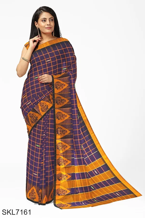 Banahatti_Gopika_Checks_Butta_Saree_Saree_Code-_SKL1345