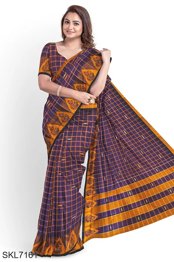 Banahatti_Gopika_Checks_Butta_Saree_Saree_Code-_SKL1345