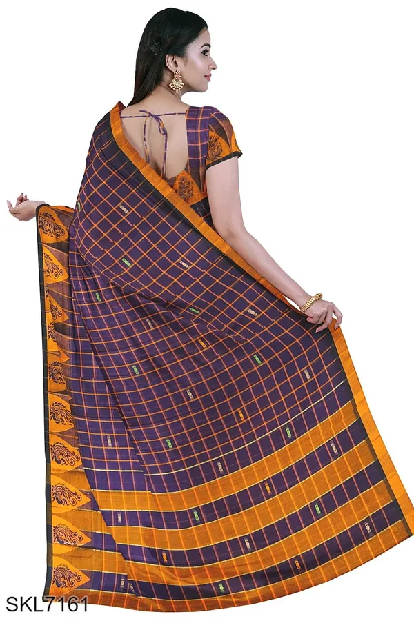 Banahatti_Gopika_Checks_Butta_Saree_Saree_Code-_SKL1345