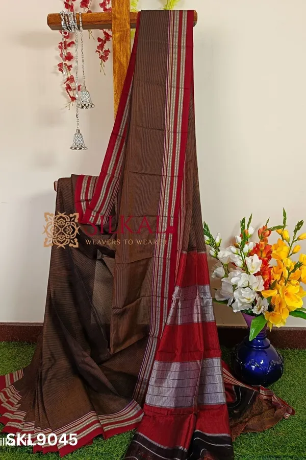 Ilkal_Viscose_Silk_Kaddi_Saree_With_Gomi_Border_Code-_SKL1268