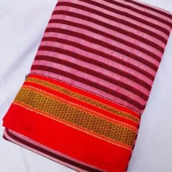 Patteda_Anchu_Stripe_With_Chikki_Paras_Border_Saree_Code-_SKL1537