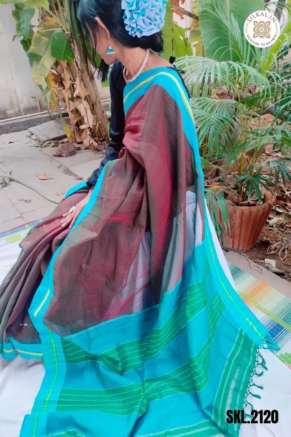 Patteda_Anchu_Plain_Design_With_Plain_Border_Saree_Code-_SKL1540