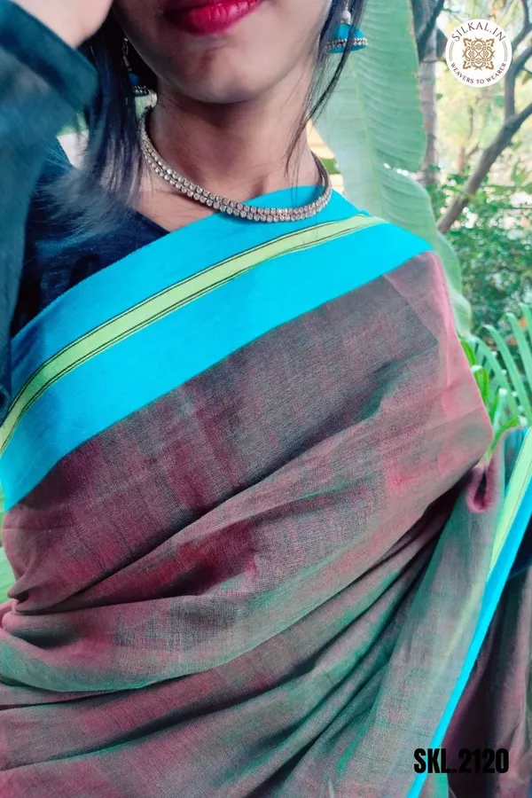 Patteda_Anchu_Plain_Design_With_Plain_Border_Saree_Code-_SKL1540