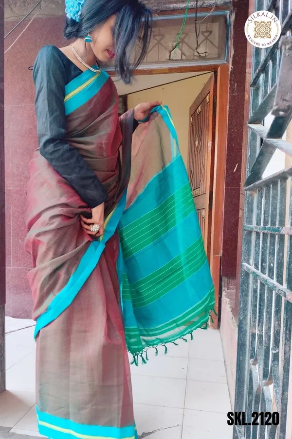 Patteda_Anchu_Plain_Design_With_Plain_Border_Saree_Code-_SKL1540