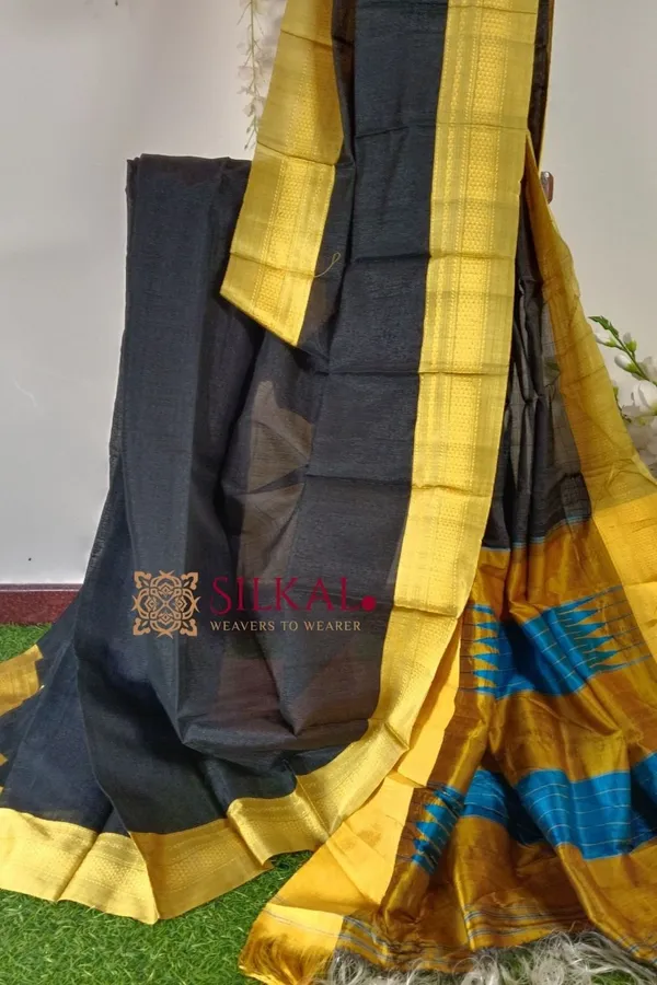 Ilkal_Handloom_Viscose_Cotton_Silk_Chikki_Paras_Border_Saree_Saree_Code-_SKL1698
