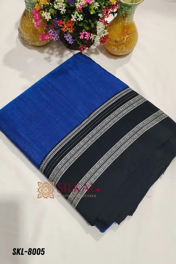 Ilkal_Handloom_Viscose_Silk_Gayatri_Border_Saree_Code-_SKL1051