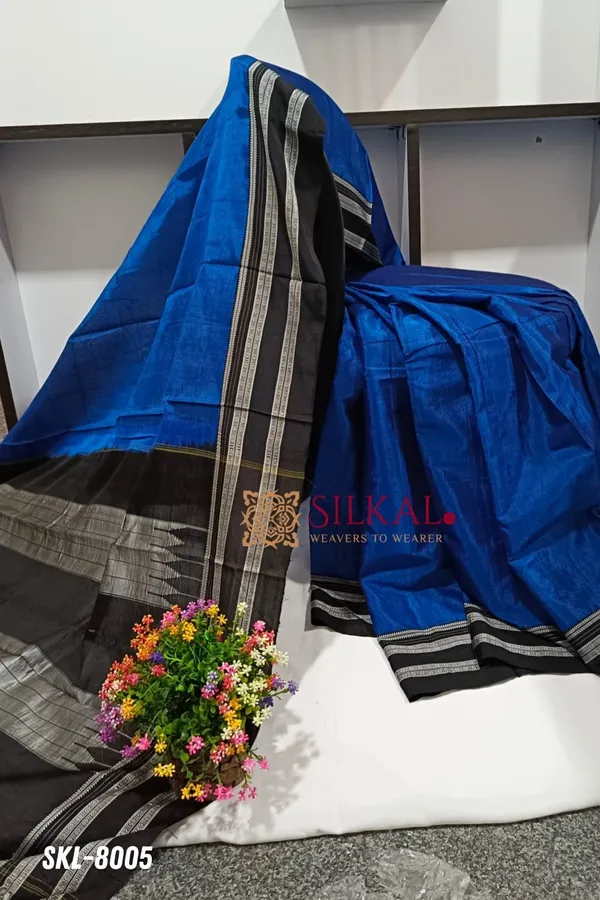 Ilkal_Handloom_Viscose_Silk_Gayatri_Border_Saree_Code-_SKL1051