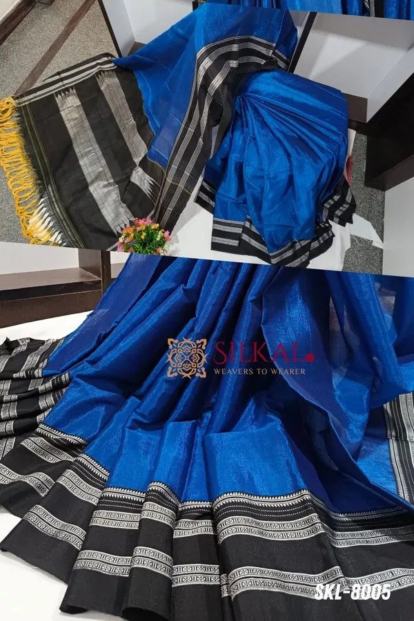 Ilkal_Handloom_Viscose_Silk_Gayatri_Border_Saree_Code-_SKL1051